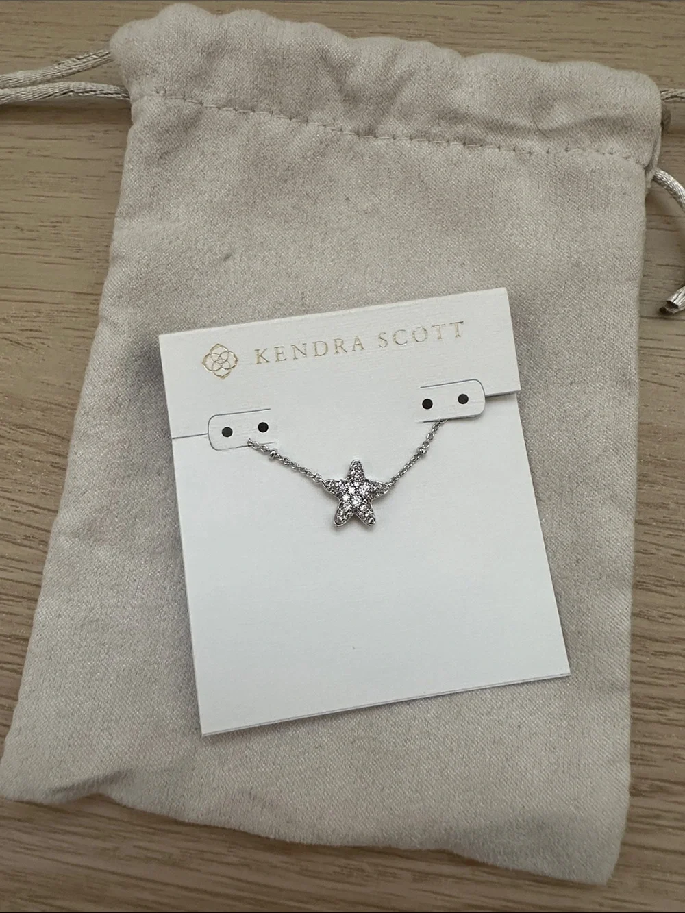 Kendra Scott Kids Silver Star Necklace with Sparkling Pendant